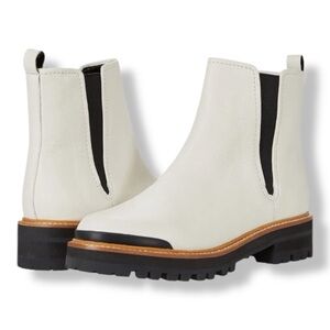 Marc Fisher Ltd Ilora White Leather Chelse Boot Sz 8.5